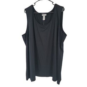 Catherines Size 4X Womens Top Black Sleeveless Knit Blouse NWT